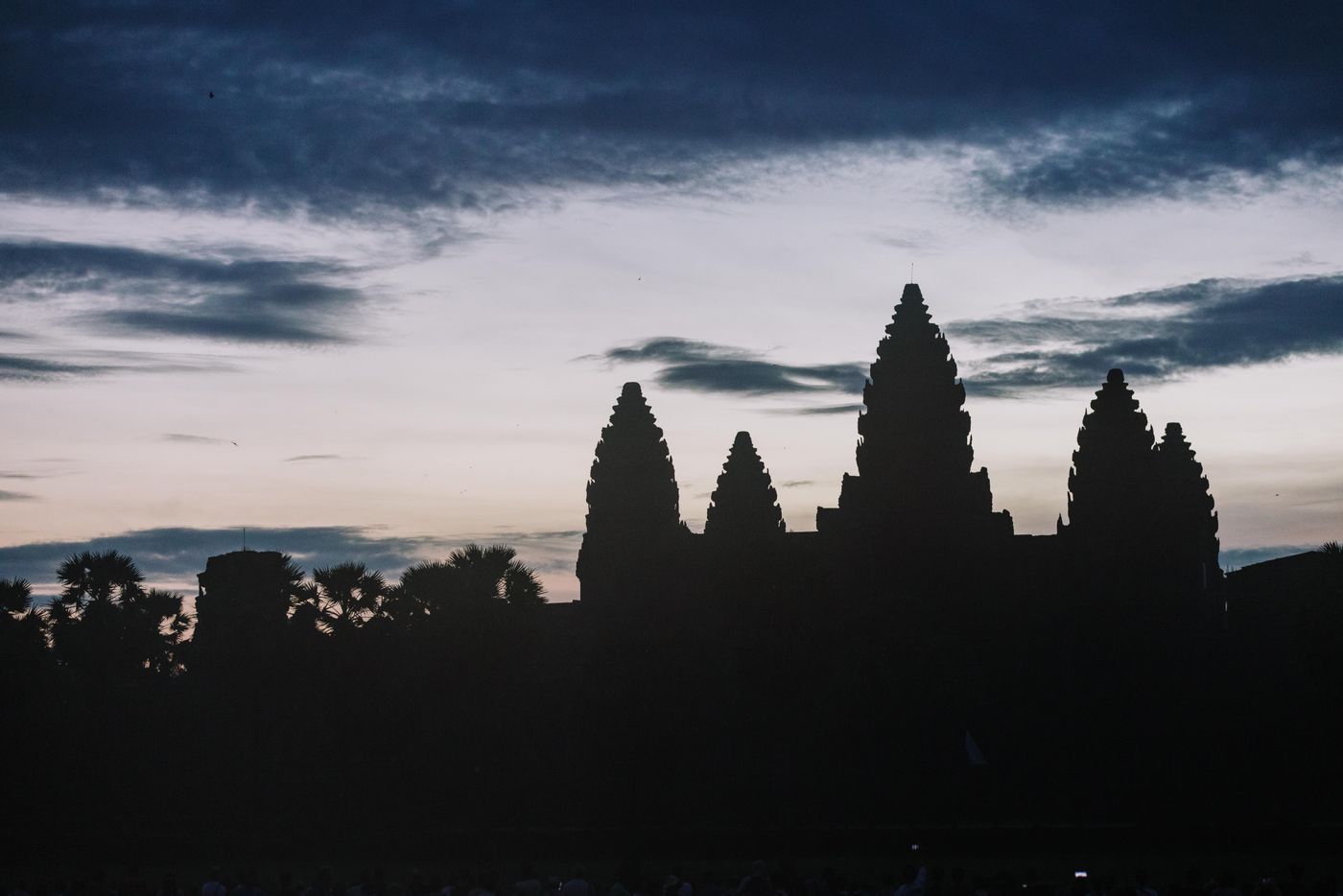 Silhouette of an ancient temple, Cambodia