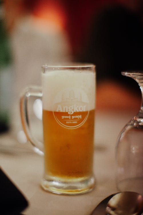 Glass of Angkor Beer