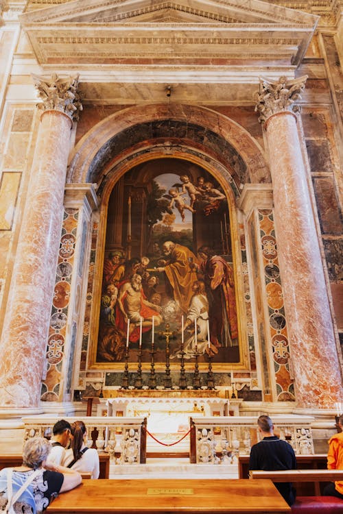 Free Altar of San Girolamo in Church of St Francis of Assisi in Brescia Stock Photo