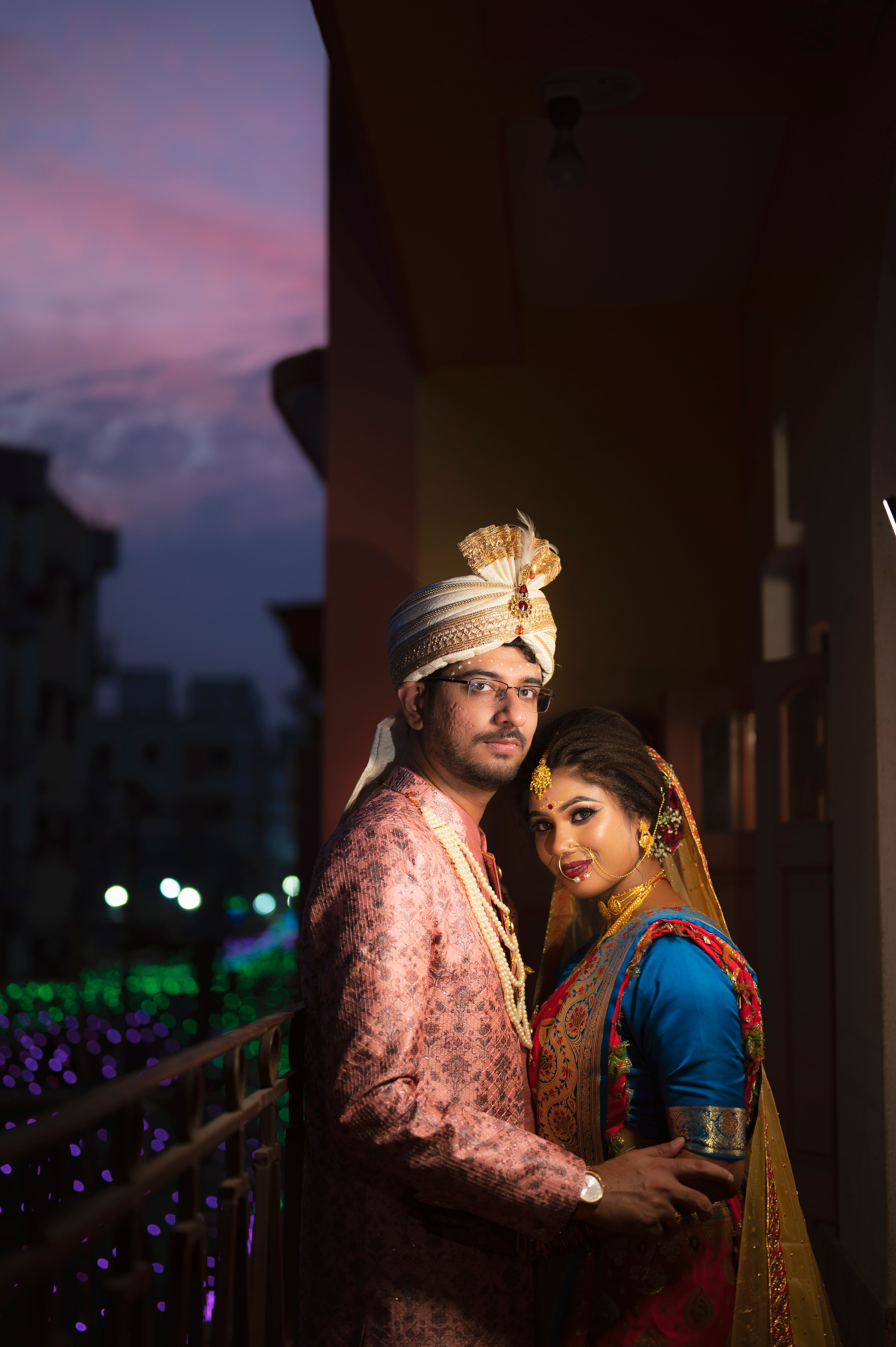 Young Couple in Traditional Indian Wedding Clothes · Free Stock Photo