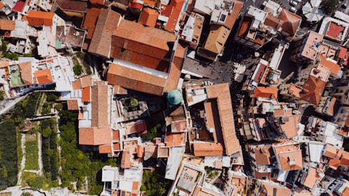 Foto d'estoc gratuïta de edificis, foto des d'un dron, pobles