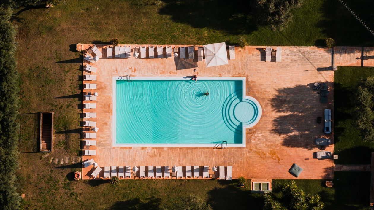 Drone Shot of Swimming Pool · Free Stock Photo
