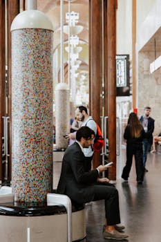 People waiting at Rome Termini train station, Italy, capturing the essence of travel and public transit.