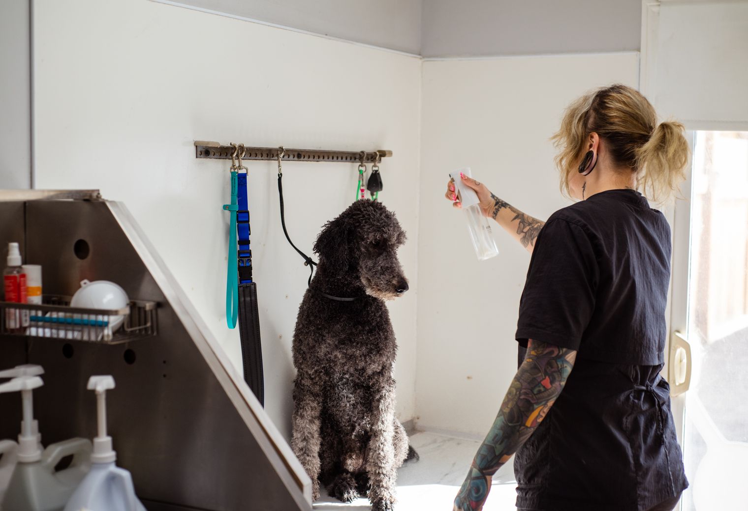 Kitchen Spraying in Barbican — surfaces prepped and cut in by hand