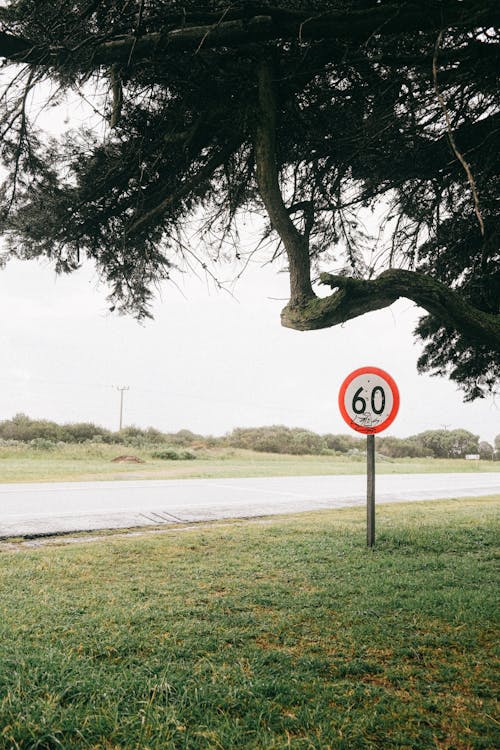 Foto profissional grátis de acostamento, estrada, limite de velocidade