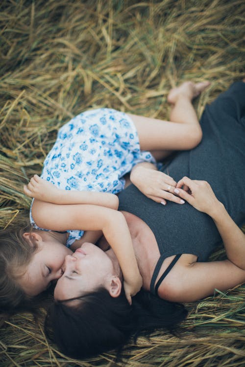 Free A Woman With a Child Stock Photo