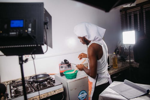 Man Working in Kitchen