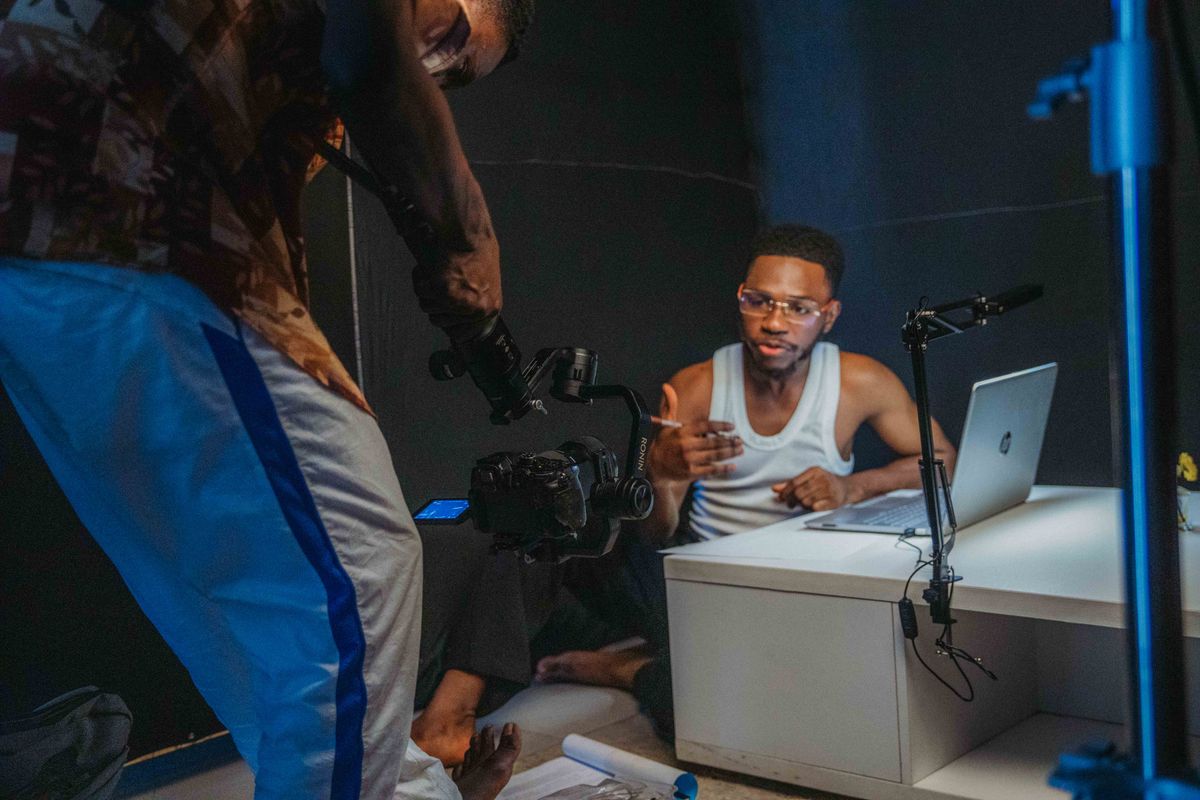 Nigerian content creators filming