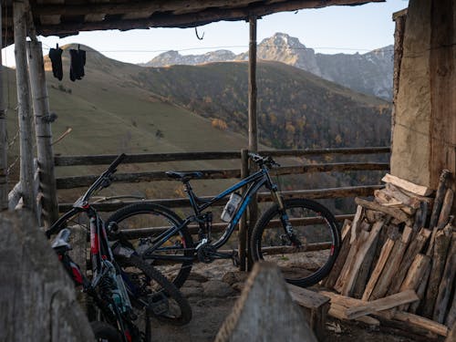 Bikes on Porch in Mountains
