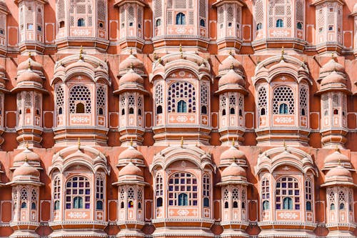 Facade of the Hawa Mahal Palace in Jaipur, India