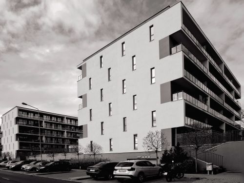 Free Black and white photo of modern apartments in Zielona Góra, Poland. Stock Photo