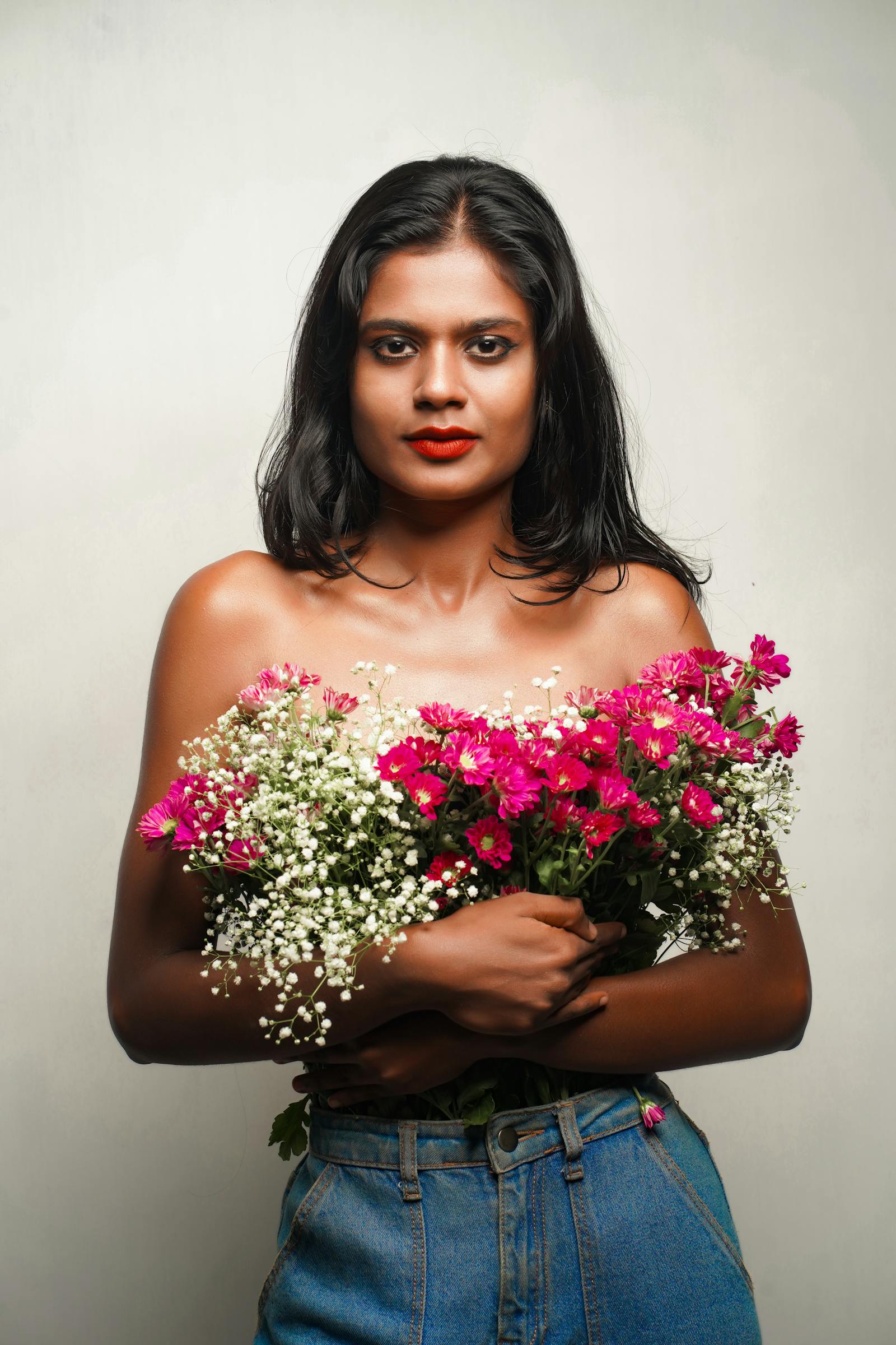 Braless Fashion Model in Robe · Free Stock Photo