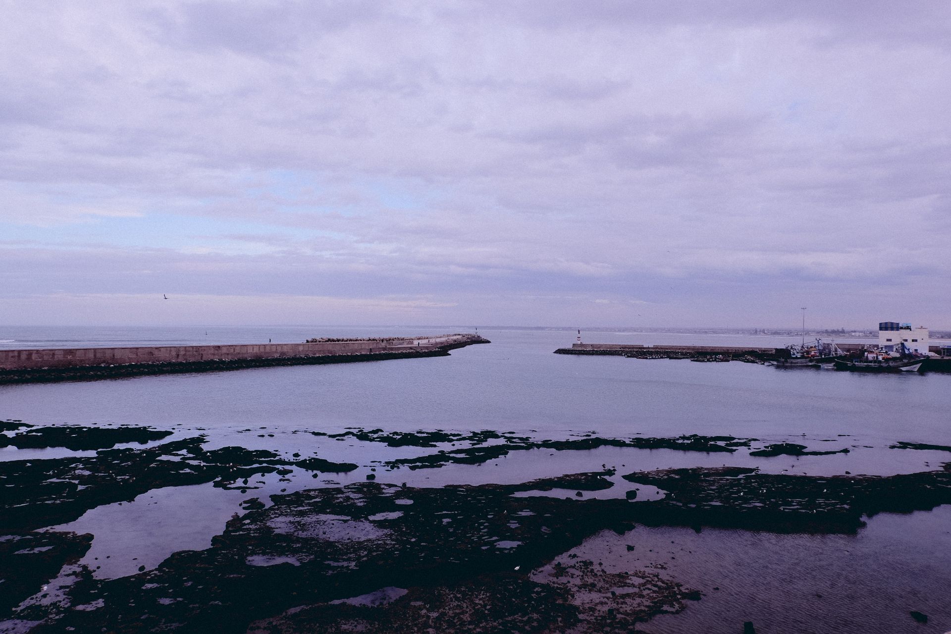 Mogadishu's coastline on an overcast morning