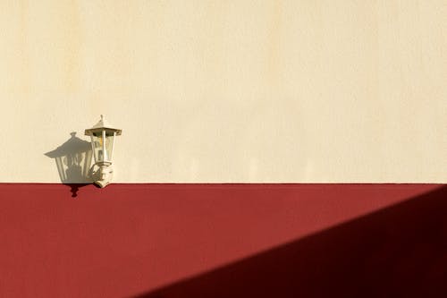 Lamp on a White and Red Wall