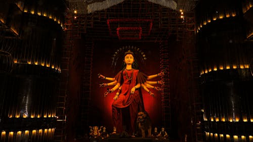 A Statue of a Goddess in a Temple 