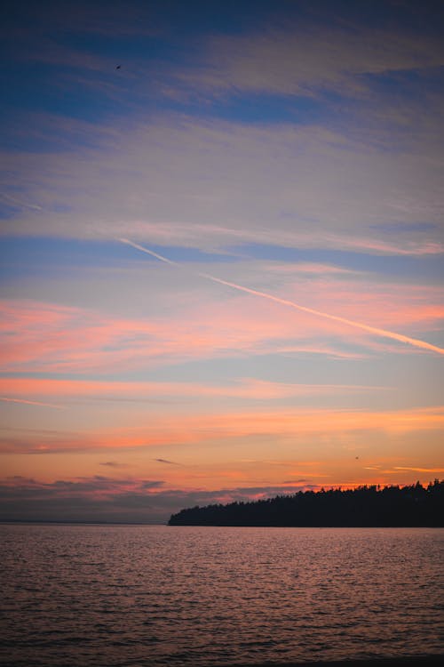 View of a Lake at Sunset 