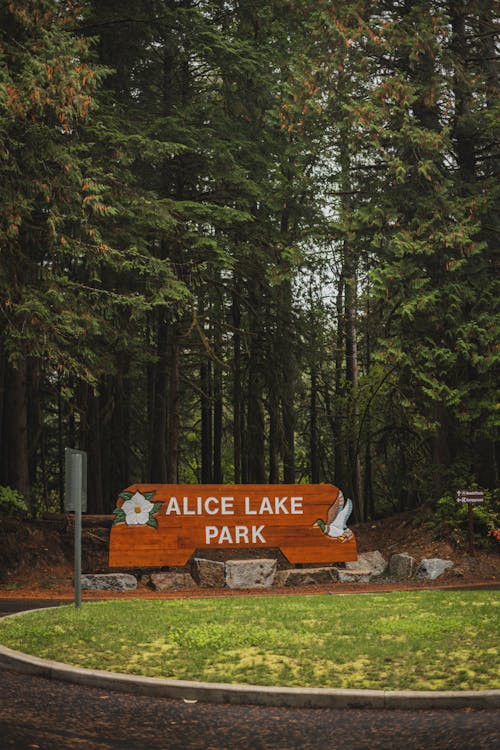 Sign in the Alice Lake Park, Squamish, Canada 