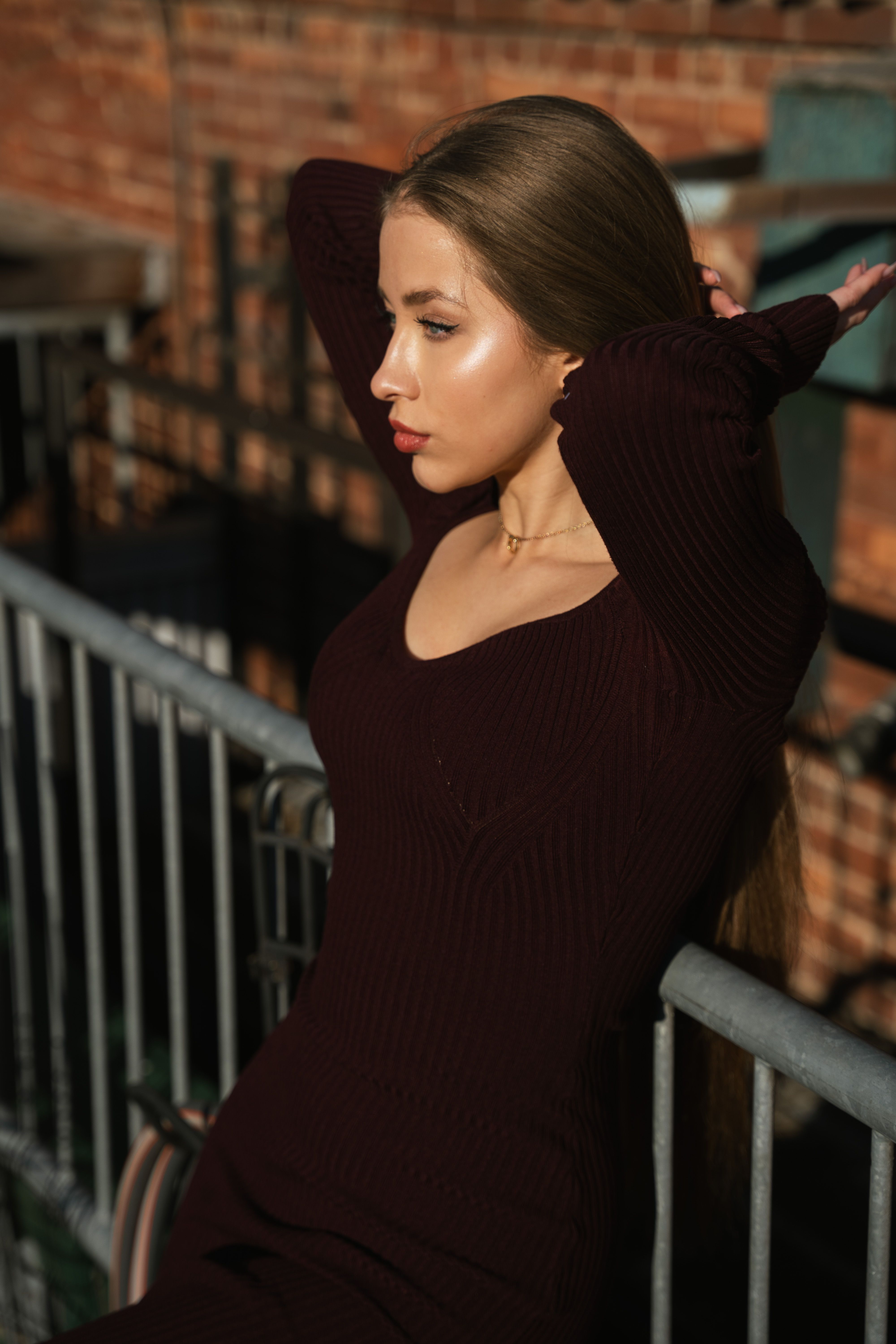 Woman in stylish elegant dress