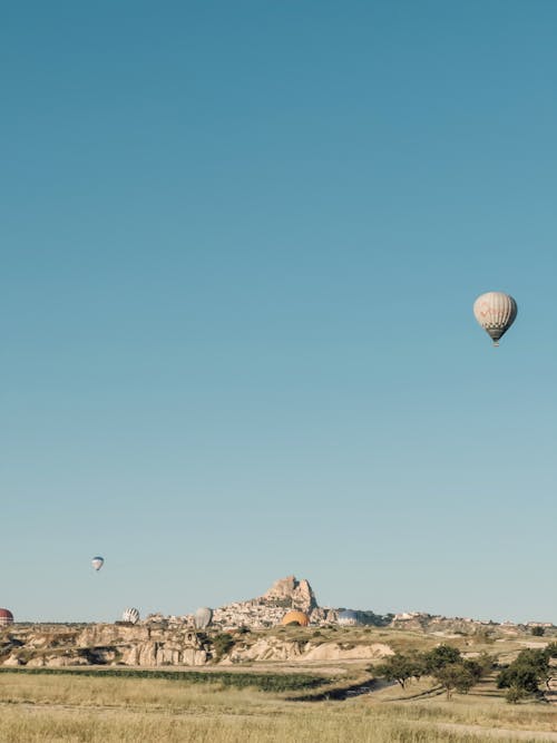 Hot Air Balloon Flying over Cappadocia in Turkey