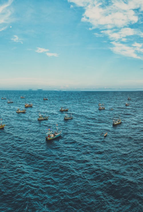 Boats on Blue Sea