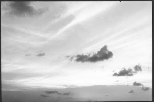 Clouds in the Sky in Black and White