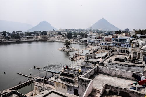 インド, タウン, ドローン撮影の無料の写真素材