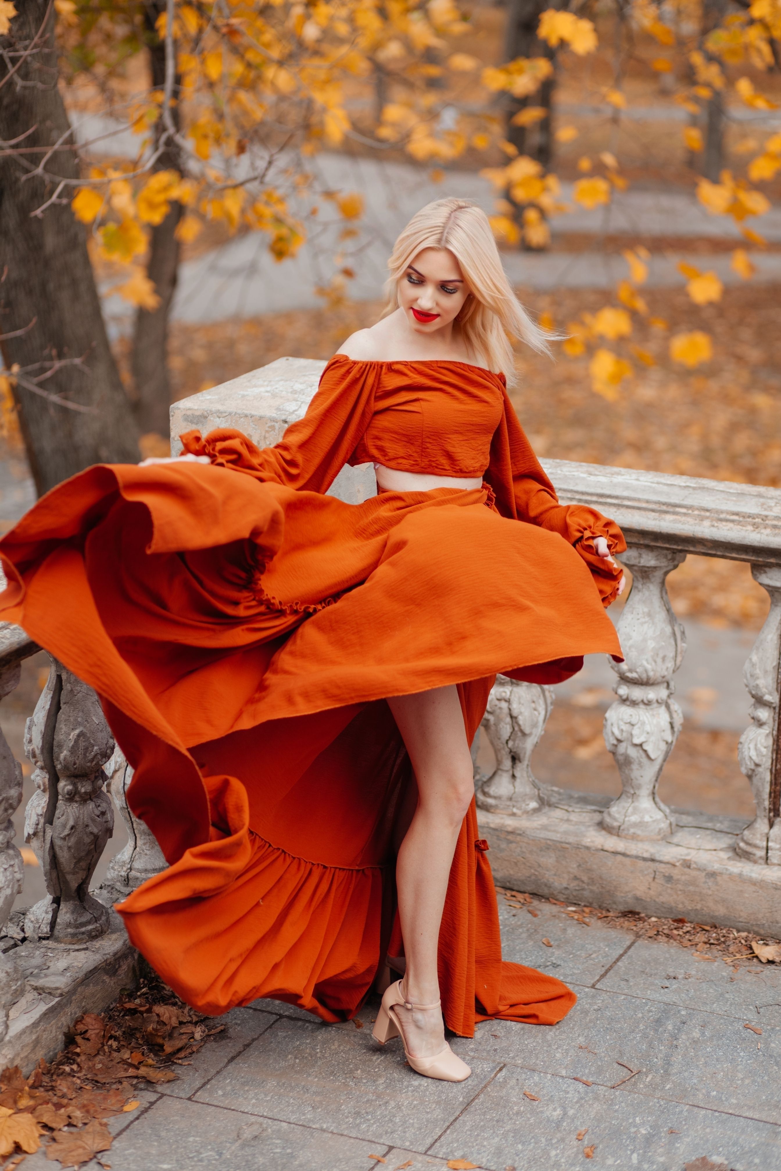 fall orange dress Orange Zipper Sweater Dress – Fall Knit Dress for Women – Opulent Gurlz main image 1