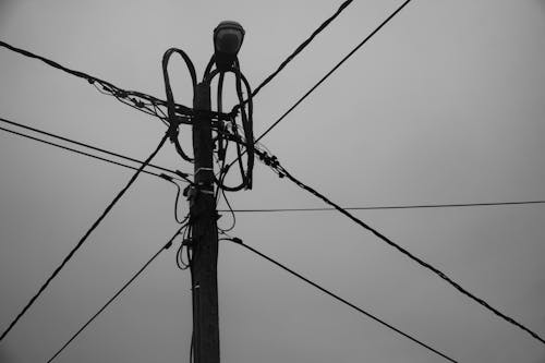 Foto d'estoc gratuïta de blanc i negre, cables, connexió