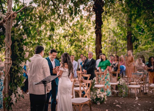 Couple Getting Married in a Forest 