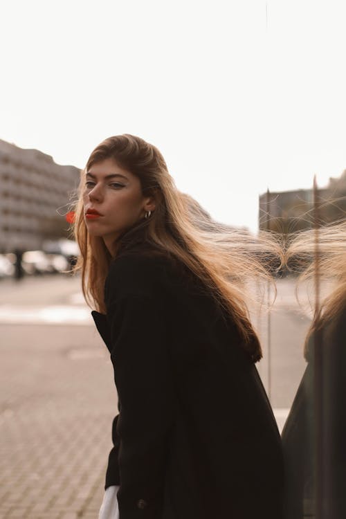 Woman in Red Coat