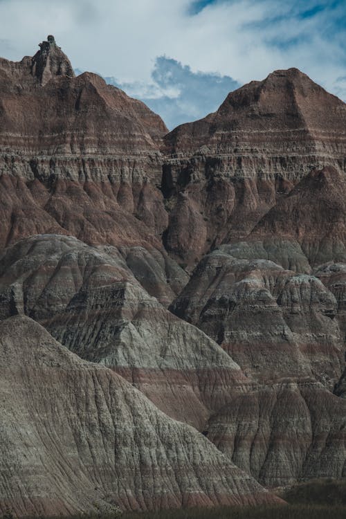 Barren, Eroded Rocks on Hill