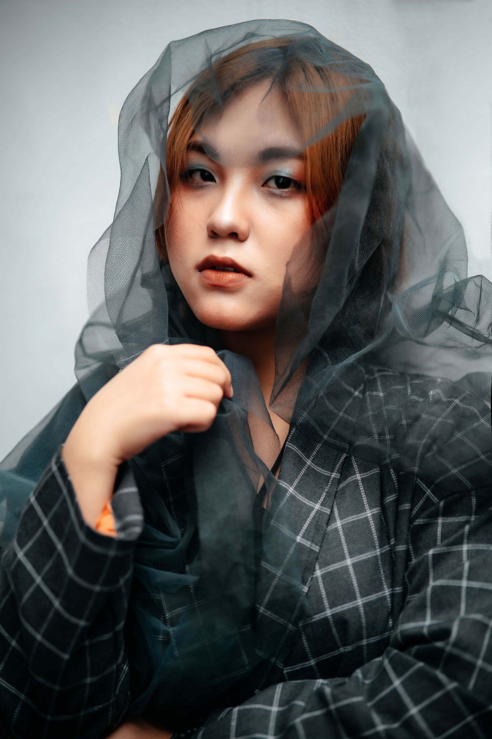 Portrait of a Young Woman in a Black Veil · Free Stock Photo