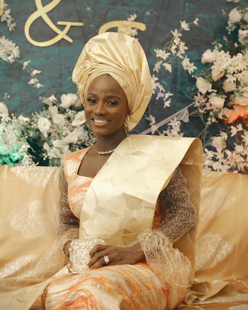 Portrait of an African Woman Wearing Luxury Dress
