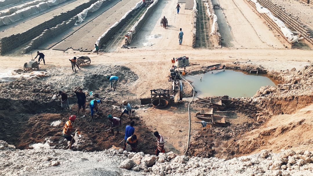A trench being dug for a new connection. From the main to the house, the run is private work on your land.