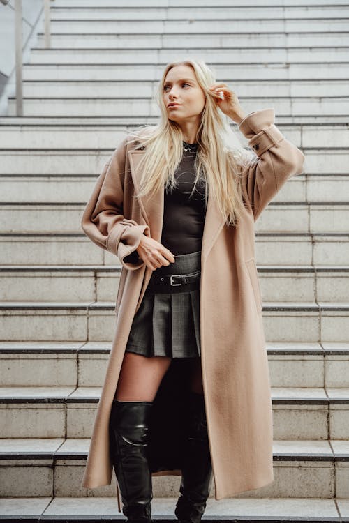 Blonde Woman in Coat