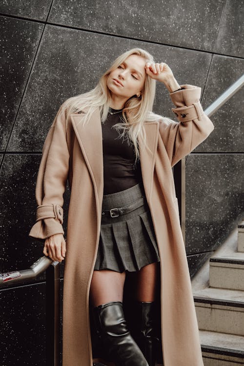 Portrait of Blonde Woman in Coat