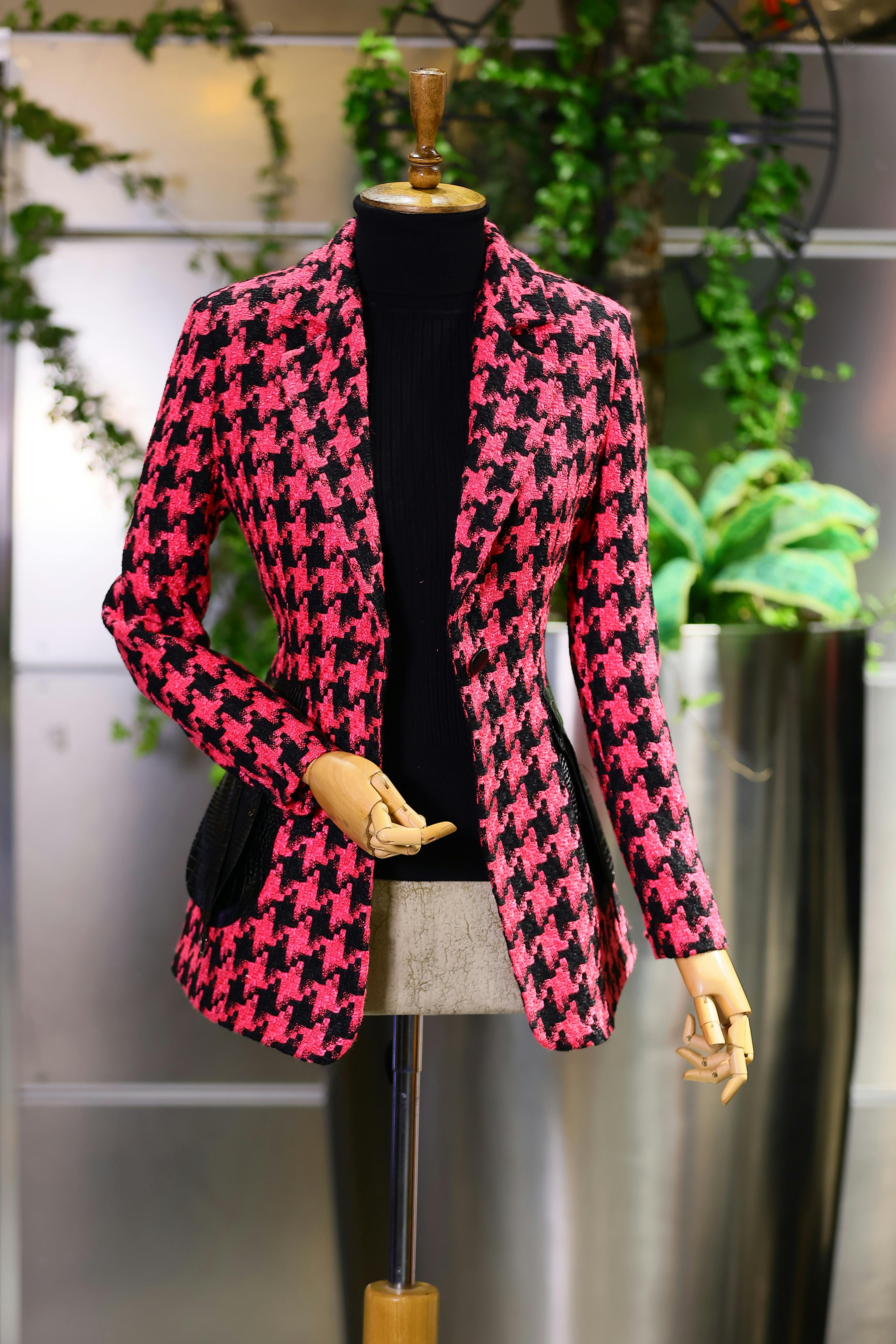 Pink and clearance black checkered jacket