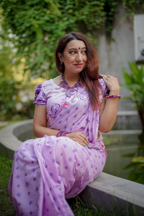 Woman in Purple, Traditional Dress
