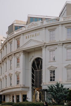 Classic Beymen building with ornate facade in urban Ankara.
