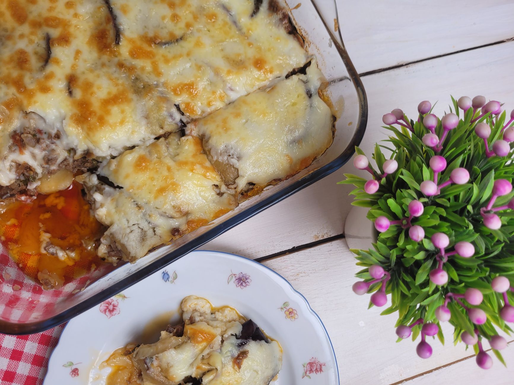 Fresh vegetables and cheese for casserole