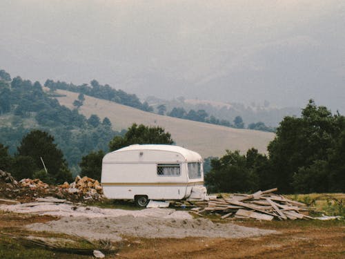 RV Trailer in Countryside