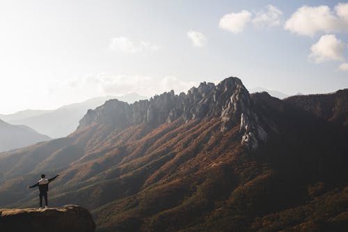 Man in a Mountain Valley