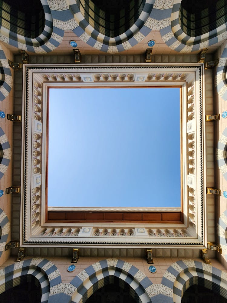 Clear Sky Over Palace Courtyard