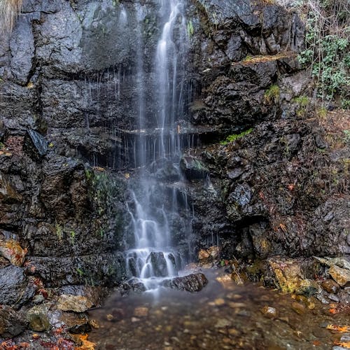 Waterfall Among Rocks 