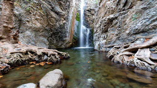 Waterfall Among Rocks 