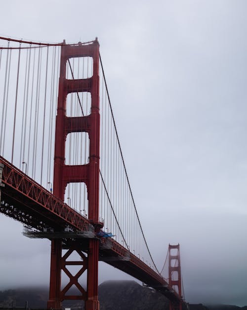 View of the Golden Gate Bridge in Fog, San Francisco Bay, San Francisco, USA