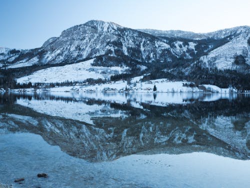 Snow Covered Mountain Reflected in the Lake