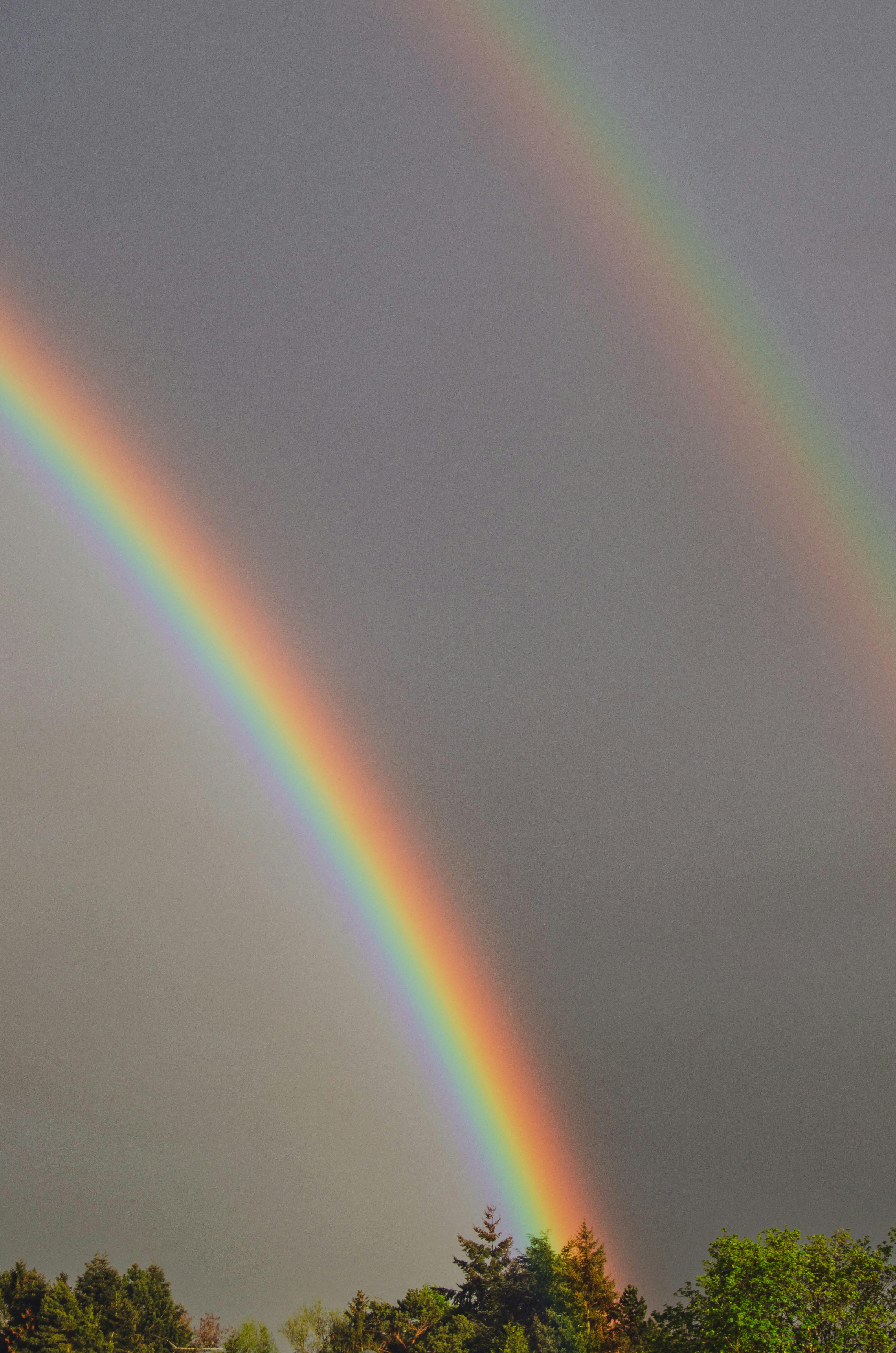 double rainbow in summer