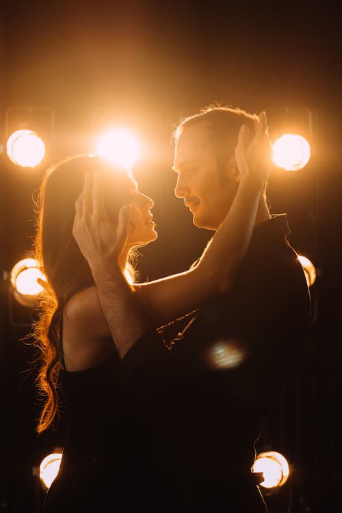 Young Couple Embracing during a Ballroom Dance 