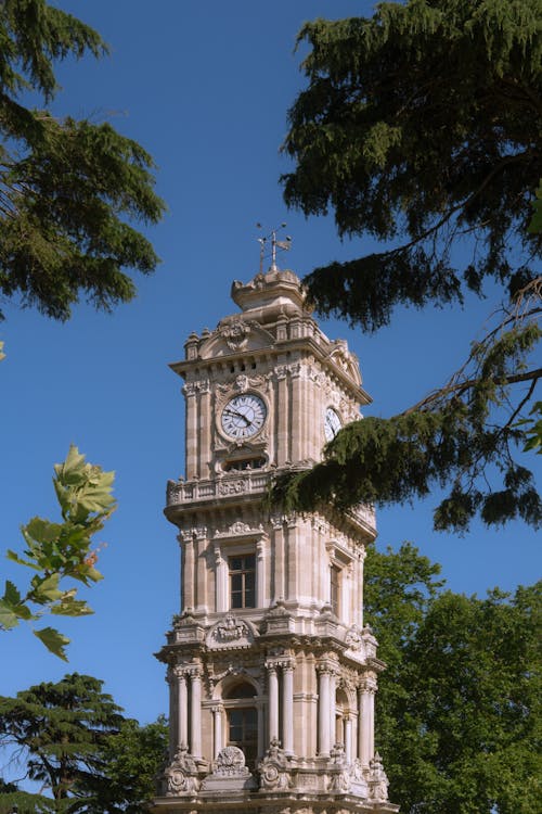 Dolmabahce Palace Clock Tower in Summer